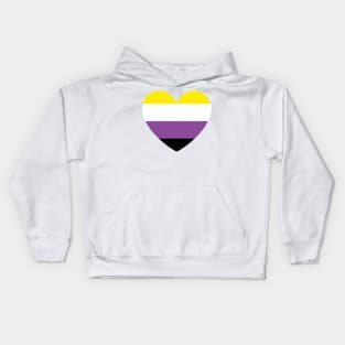 LGBT | Non-Binary Pride Flag Heart Kids Hoodie